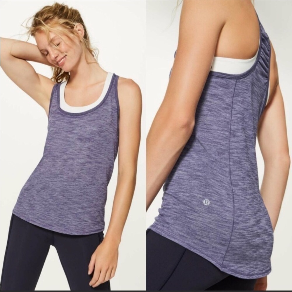 Lululemon Our Sport Racerback Tank in Heathered Viola Heathered Purple Small